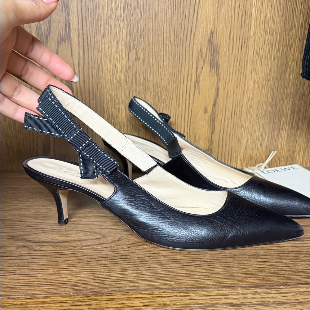 Rizzo Black Slingback Heels